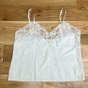 Vintage Barbizon White Lace Camisole XL
